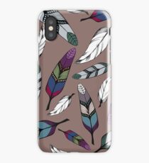 Colorful tribal feathers print. Vector illustration iPhone Case