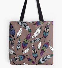 Colorful tribal feathers print. Vector illustration Tote Bag