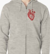 Vintage Heart Anatomy Zipped Hoodie