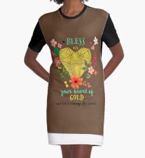 Bless your heart of Gold Graphic T-Shirt Dress