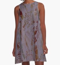 Mauve Feathers A-Line Dress