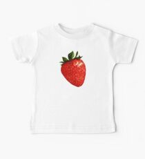 Strawberry Pattern - Black Baby Tee