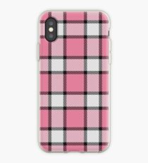 Pink, White and Black Plaid iPhone Case