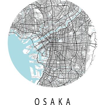 Osaka City Map of Japan - Circle | Poster