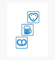 cool design drinking team pretzels beer pitcher drinking drinking party celebrate gingerbread heart pitcher fun eating hunger drinking alcohol symbol cool shirt oktoberfest Photographic Print