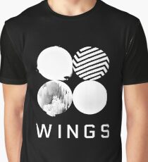 BTS Wings Logo (Schwarz) Grafik T-Shirt