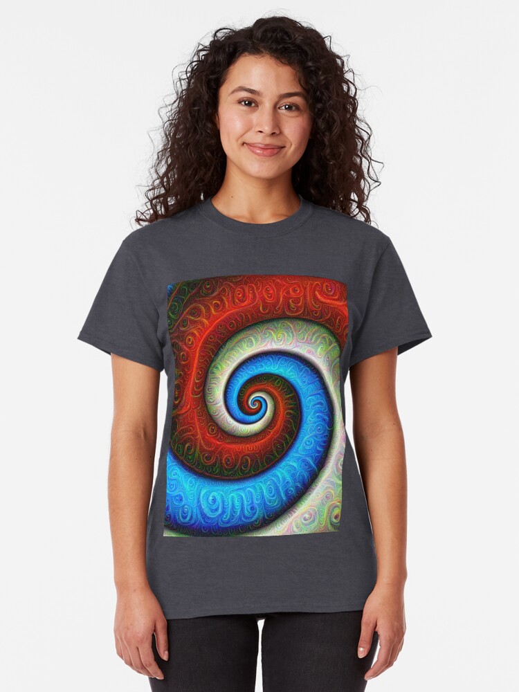 Alternate view of #DeepDream Color Fibonacci Visual Areas Classic T-Shirt