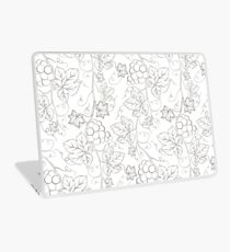 Seamless grape pattern black and white Laptop Skin