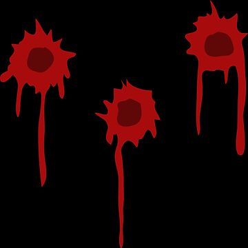 Sticker for Sale mit Blood Gunshot Einschussloch (schwarz) von Art Box
