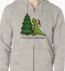 T-Rex Hates Christmas Zipped Hoodie