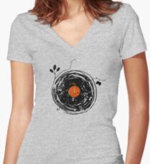 Enchanting Vinyl Records Vintage Women's Fitted V-Neck T-Shirt