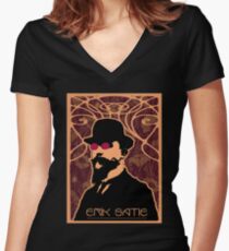 Erik Satie's Purple Dream Women's Fitted V-Neck T-Shirt