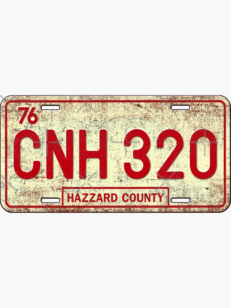 "Dukes of Hazzard General Lee License Plate" Sticker by DuckSkinAngel