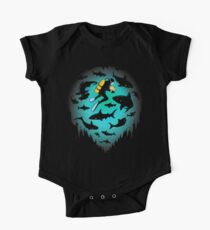 Screwed | Funny Shark and Diver Illustration One Piece - Short Sleeve