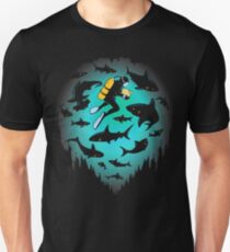 Screwed | Funny Shark and Diver Illustration Unisex T-Shirt