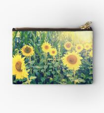 sunflowers at the cornfield Studio Pouch