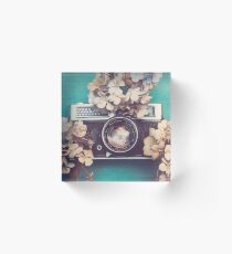 Camera & Hydrangea Acrylic Block