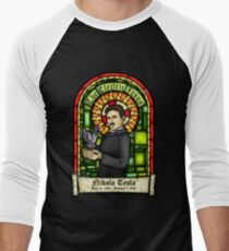 Tesla: The Electric Jesus Men's Baseball ¾ T-Shirt