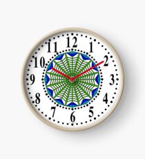Harmonious Two Tone Blue Flowers Clock