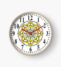 Harmonious Two Tone Yellow Flowers Clock