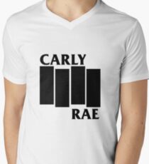 Carly Rae Schwarze Flagge T-Shirt mit V-Ausschnitt für Männer