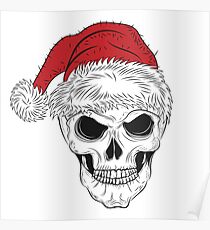 Scary Christmas Skull Poster