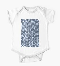 Hand Knit Navy One Piece - Short Sleeve