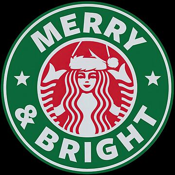 Merry And Bright Coffee Sticker for Sale by shopPosSisions