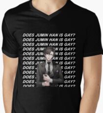 DOES JUMIN HAN IS GAY? (BLACK) Men's V-Neck T-Shirt