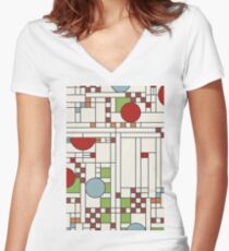 Frank lloyd wright S02 Women's Fitted V-Neck T-Shirt