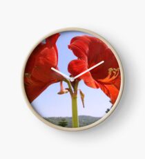 Larger than Life Orange Amaryllis Lilly Clock