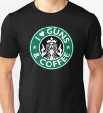 I Love GUNS AND COFFEE Shirt Funny Gun T-Shirt Unisex T-Shirt