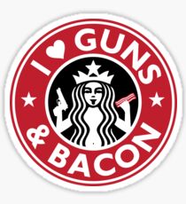 I Love GUNS AND BACON Shirt Funny Gun T-Shirt Sticker