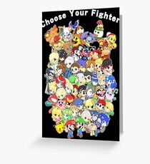 Super Smash Bros. All 58 Characters! Choose Your Fighter! Group Greeting Card