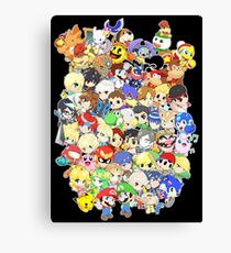 Super Smash Bros. All 58 Characters! Group Canvas Print
