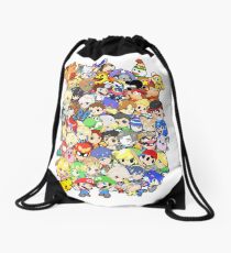 Super Smash Bros. All 58 Characters!! Group Drawstring Bag