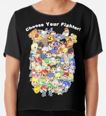 Super Smash Bros. All 58 Characters! Choose Your Fighter! Group Chiffon Top