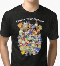 Super Smash Bros. All 58 Characters! Choose Your Fighter! Group Tri-blend T-Shirt