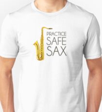 Practice Safe Sax Slim Fit T-Shirt
