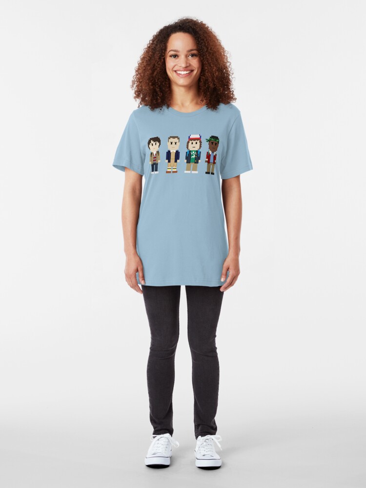 Alternate view of 8-Bit Stranger Kids Slim Fit T-Shirt