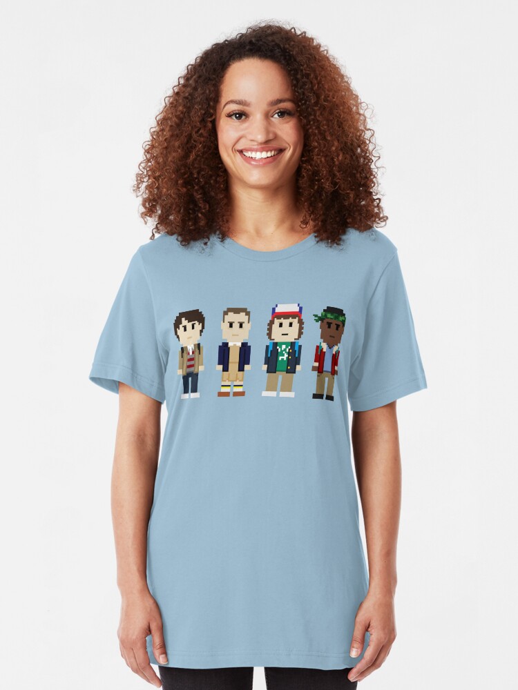 Alternate view of 8-Bit Stranger Kids Slim Fit T-Shirt