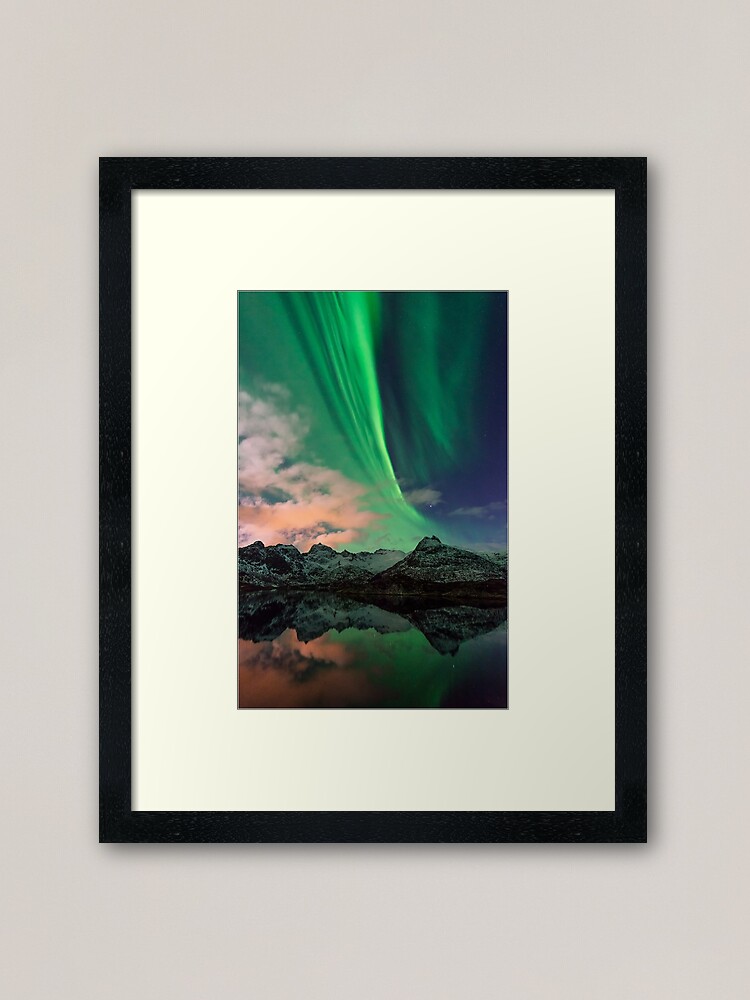 Alternate view of Aurora Borealis - Svolvaer, Norway Framed Art Print
