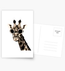 Giraffe With Steampunk Sunglasses Goggles Postcards