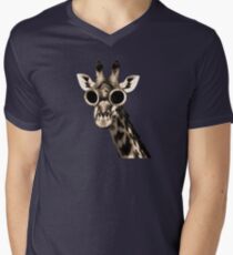 Giraffe With Steampunk Sunglasses Goggles Men's V-Neck T-Shirt
