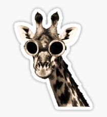 Giraffe With Steampunk Sunglasses Goggles Sticker