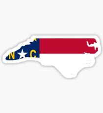 North Carolina outline with flag Sticker