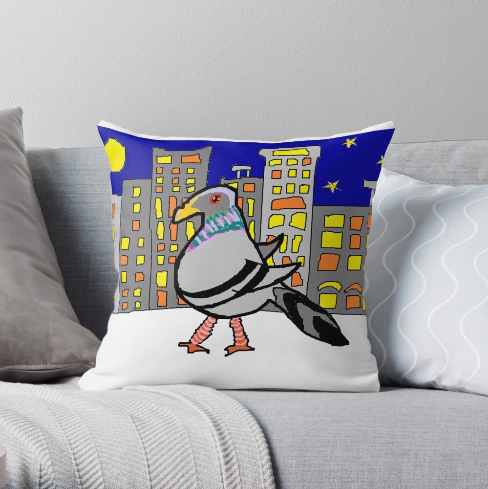 Jenny Quips: Night Walker Throw Pillow