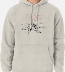 Sudadera con capucha Dragón rojo sobre un solo pico solitario - Fan Art