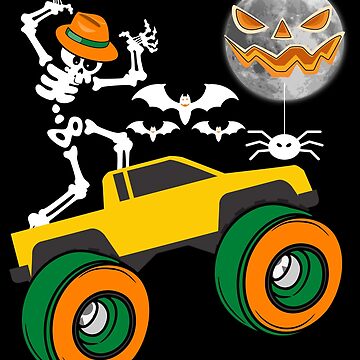 Custom Kids Skeleton Monster Truck Trick Treat Halloween Monster