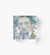 CHARLES DICKENS - watercolor portrait.4 Acrylic Block